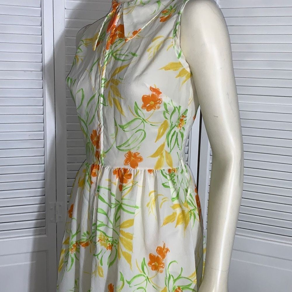 Vintage‎ Carol Brent Yellow Floral Dress Women’s Size 14 - Picture 10 of 16